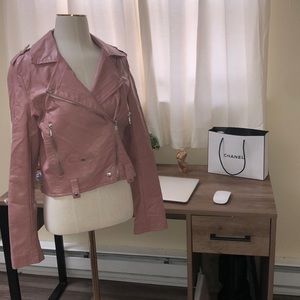 Ci Sono pink leather jacket